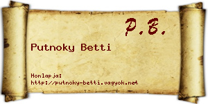 Putnoky Betti névjegykártya